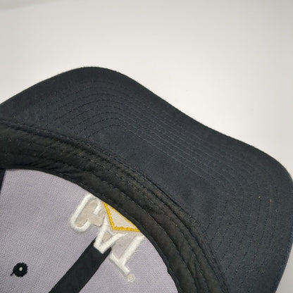 CAT Slideback Hat Black One Size Adjustable Embroidered Vented Holes 6 Panel