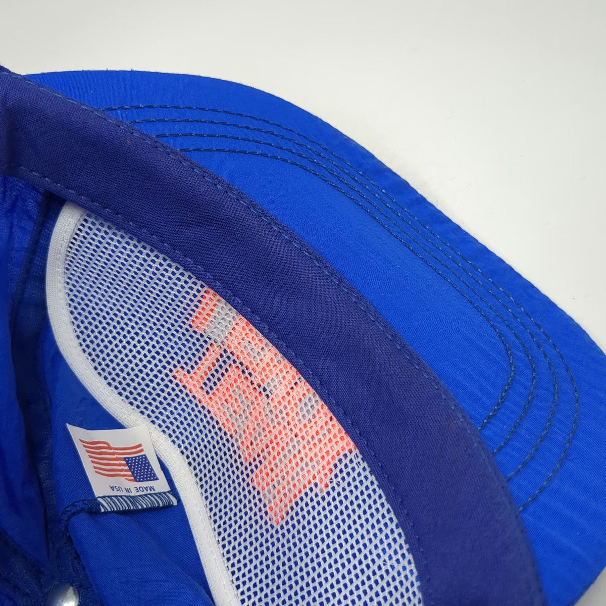 5 Panel Blue Hat Team Lenox Nylon Snapback Made USA Embroidered Cap Vintage