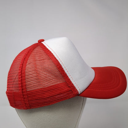 Toptie Snapback Mesh Back Trucker Hat Red One Size Colorblock Blank