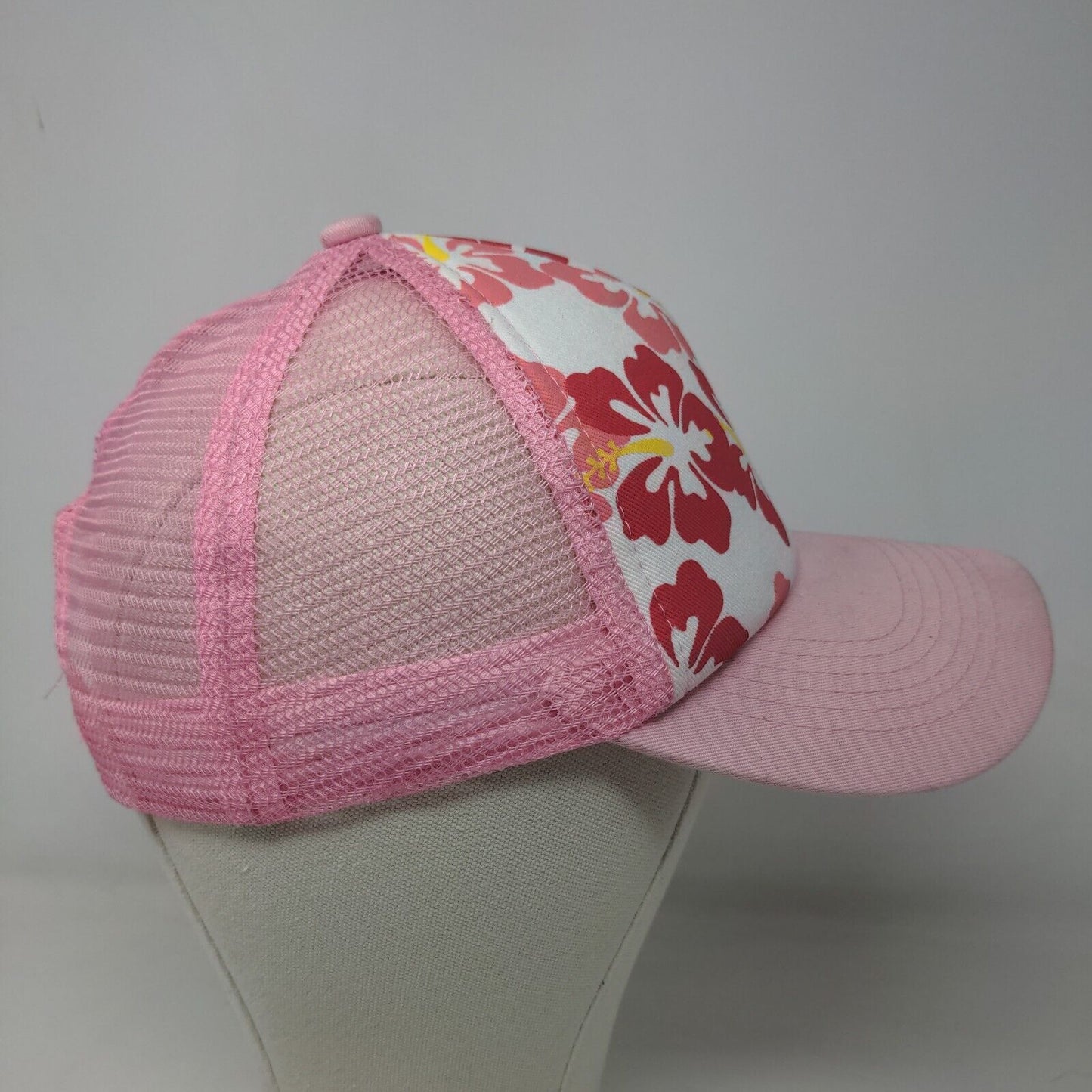 Unbranded Women's Snapback Mesh Back Hat Pink Size OS Floral Graphic 100% Cotton