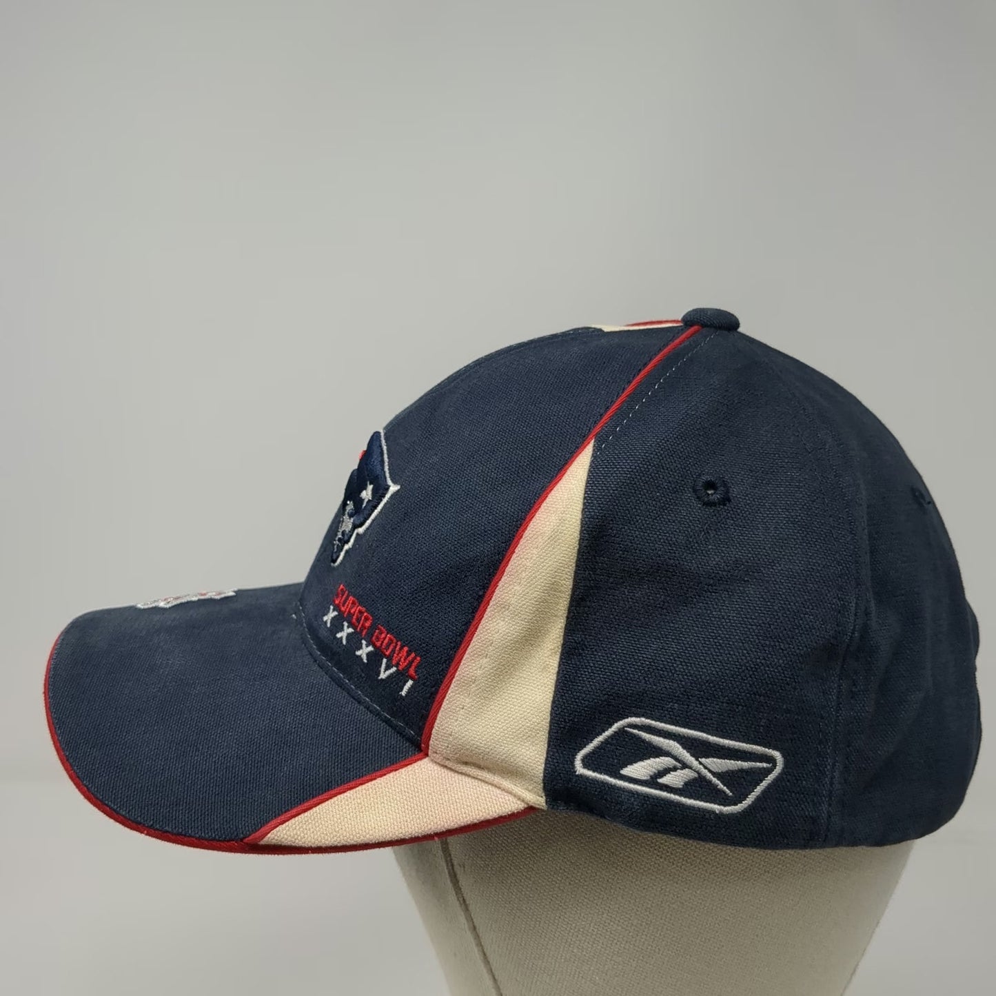 Reebok NFL Patriots Super Bowl XXXVI Champions Blue One Size Strapback Cap Hat