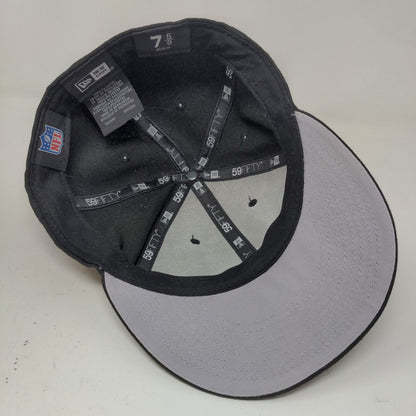 New Era Men's Fitted Hat 59Ffity Black Size 7 5/8 Indianapolis Colts Logo NFL