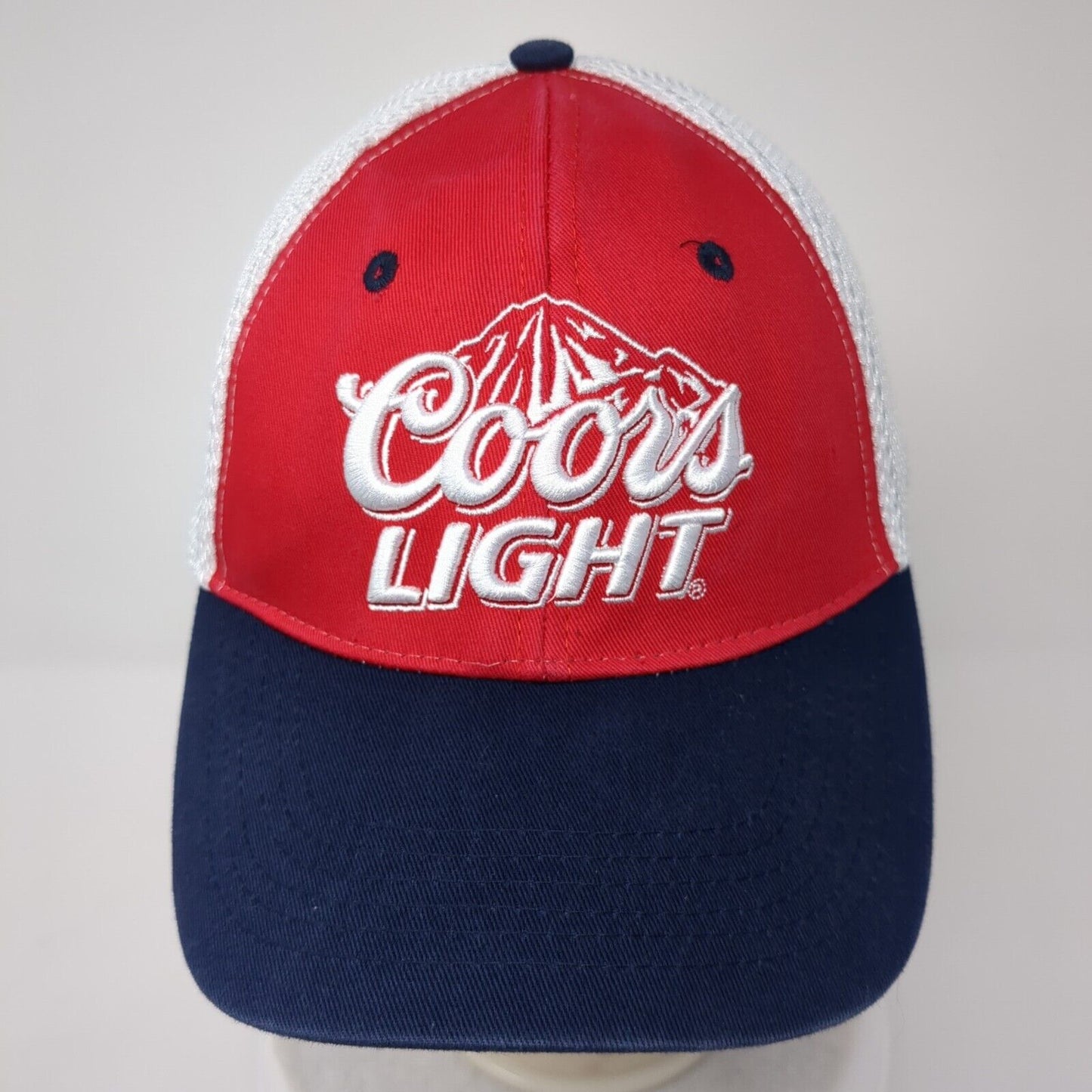 Coors Light Strapback Mesh Back Trucker Hat Multi One Size Colorblock