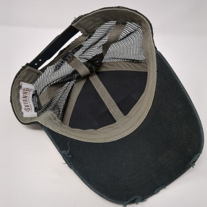 Longhorn Patch Snapback Trucker Hat Black One Size Mesh Back Shyanne