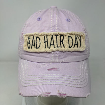 Bad Hair Day Strapback Hat Purple One Size Distressed KB ETHOS Vintage