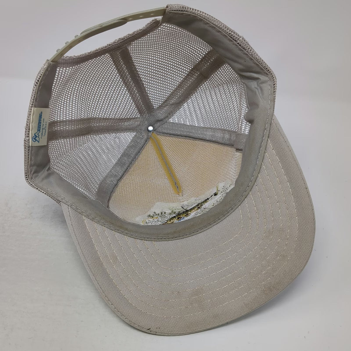 Mountaintop Marketing Trucker Hat Beige One Size Rods Place Island Park Idaho