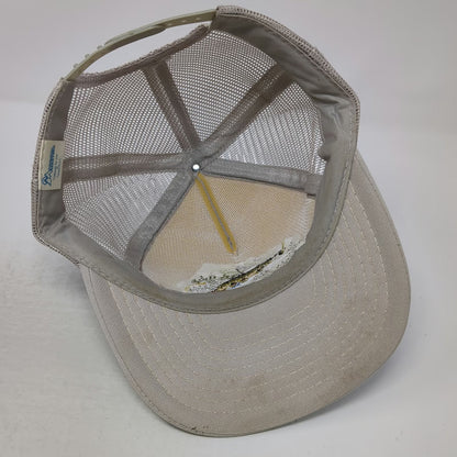 Mountaintop Marketing Trucker Hat Beige One Size Rods Place Island Park Idaho