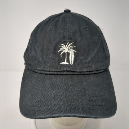 Palm Tree Slideback Hat Black One Size Adjustable Embroidered Jet Set Surf Shop