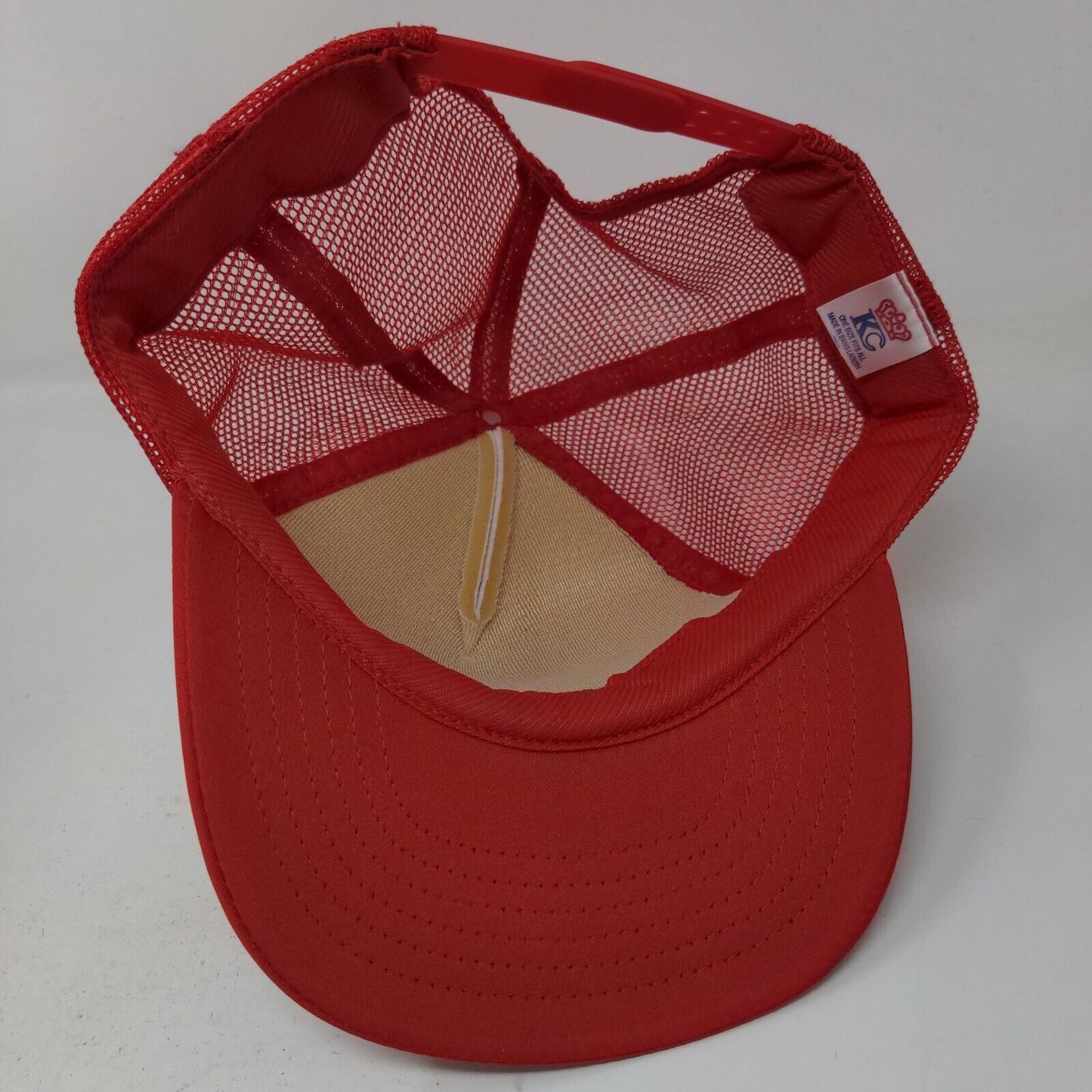 KC Men's Snapback Mesh Back Trucker Hat Red White OSFA Invincible Racing