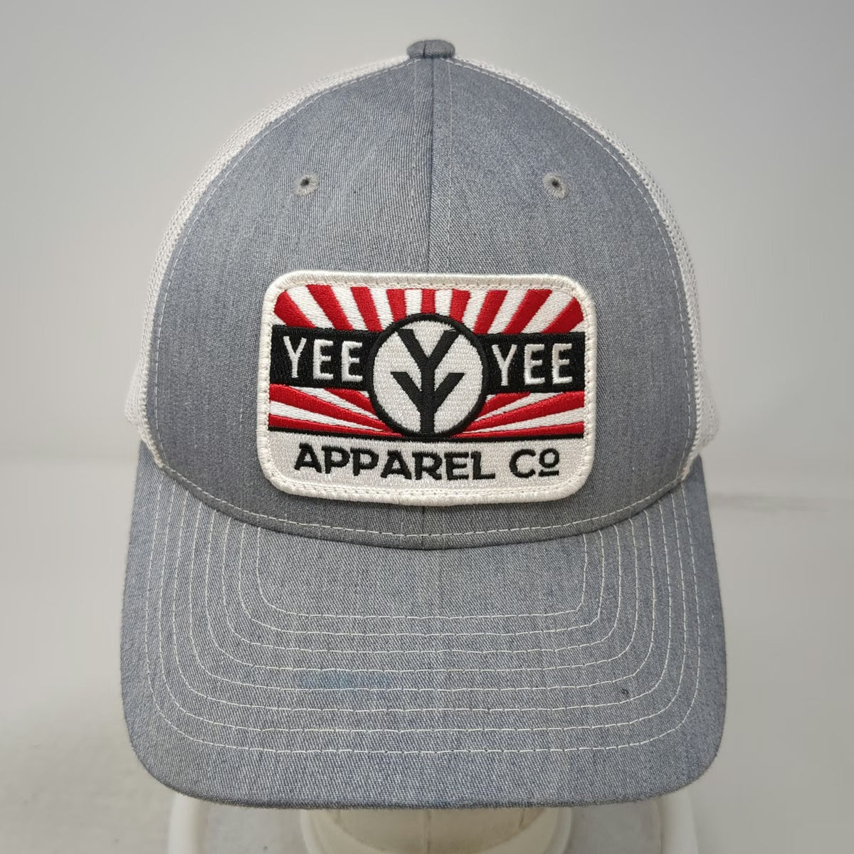 Richardson Trucker Hat Gray One Size Yee Yee Apparel Co Patch Mesh Snapback