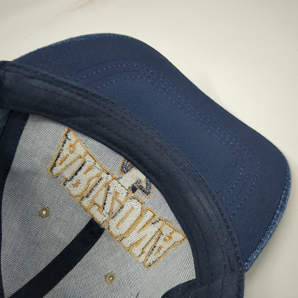 Arizona AZ Blue Gold Denim Baseball Cap Hat One Size Adjustable Embroidery