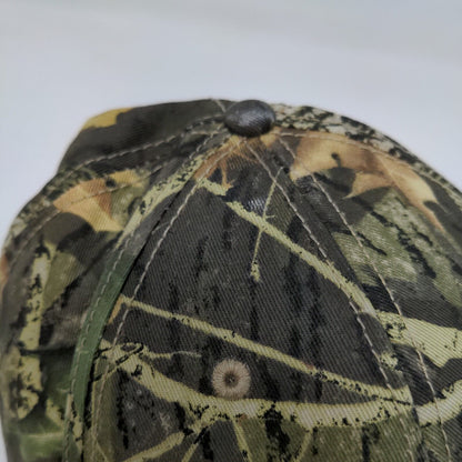 Cline Grain Men's Strapback Hat Green Camo Adjustable Embroidered Logo