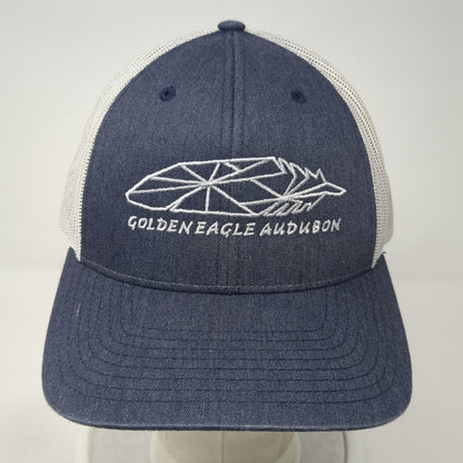 Golden Eagle Audubon Snapback Trucker Hat Blue Large Mesh Back Adjustable