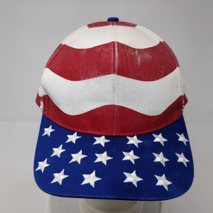 American Flag Stars & Stripes Slideback Hat Multicolor OS Adjustable Patriotic