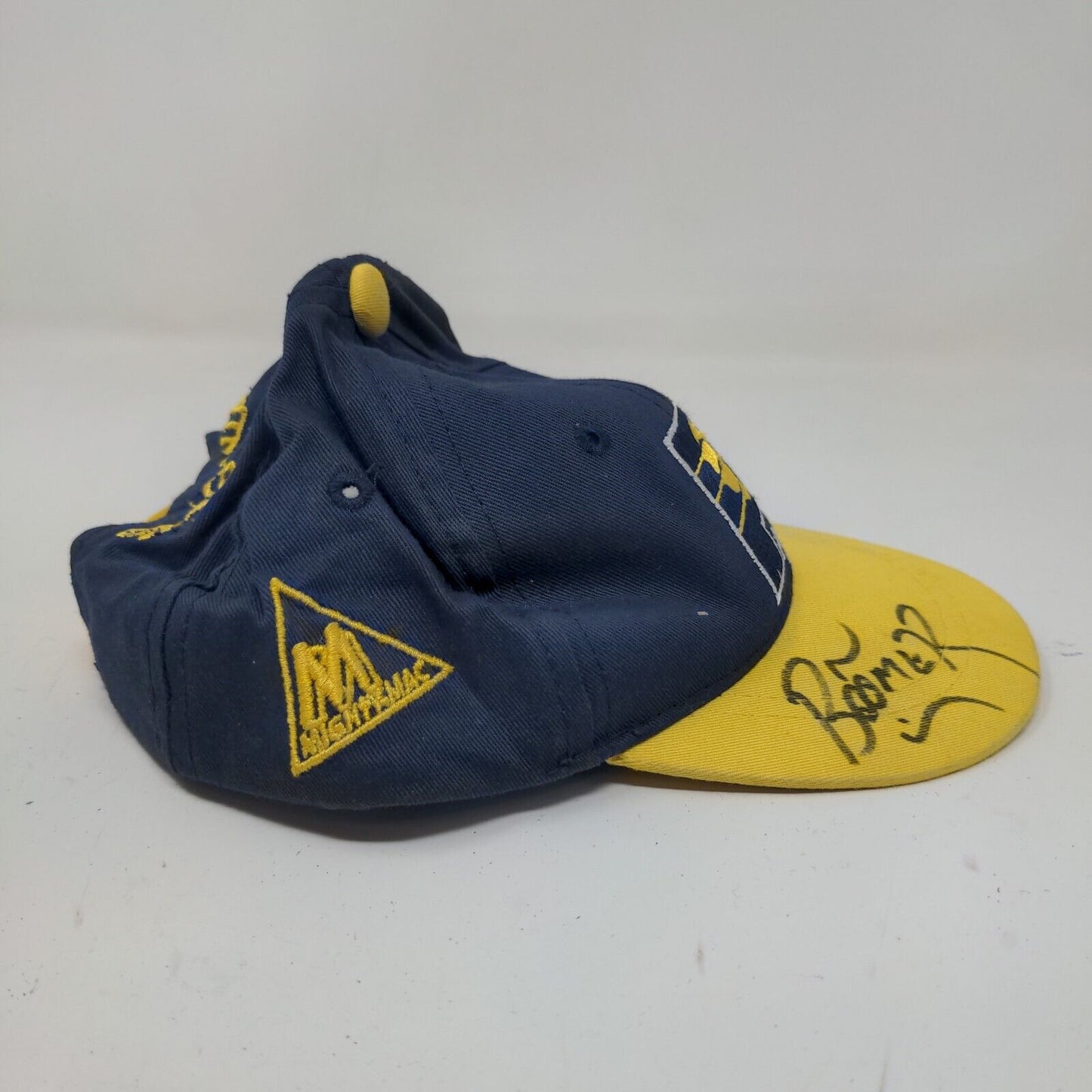 Mighty Mac Boy's Snapback Hat Blue 2-4T Yellow Indiana Pacers Autographed Boomer