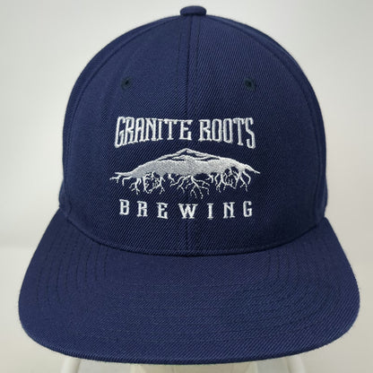 Yupoong Snapback Blue Hat One Size Granite Roots Brewing Flat Brim Green Under