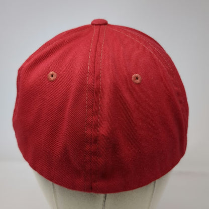Fox Racing 5 Panel Red M Hat Flexfit Curved Brim Graphic Sport Performance Logo