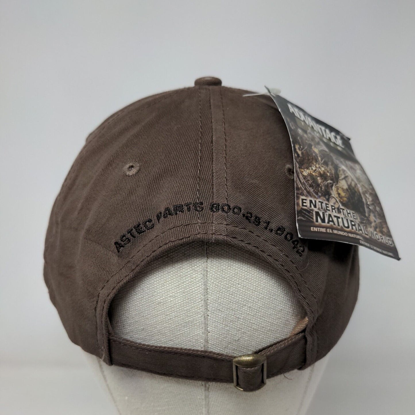 Astec Slideback Hat Brown OSFA Embroidered Advantage Timber W/Tags