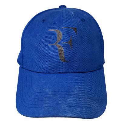 RF Roger Federer Strapback Hat Blue One Size Adjustable Vent Holes Vintage