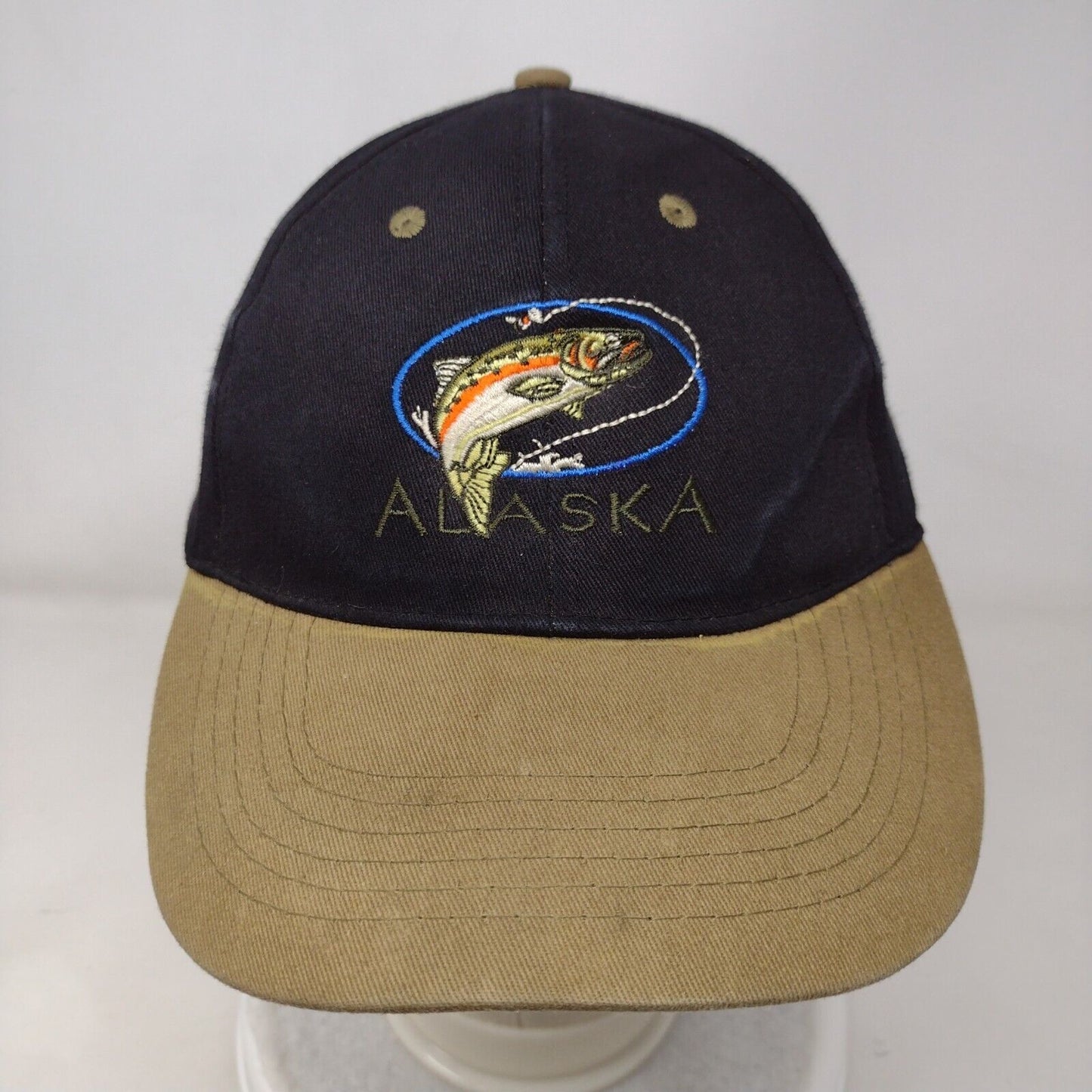 Alaska Strapback Hat Multi One Size Embroidered Fish Colorblock