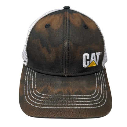 CAT Snapback Trucker Hat Black One Size Adjustable Embroidered Mesh Back 6 Panel