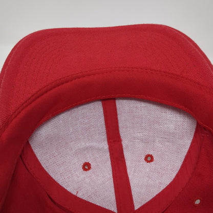 Red Hat Lady's Man Snapback Hat Red One Size Solid Embroidered Otto