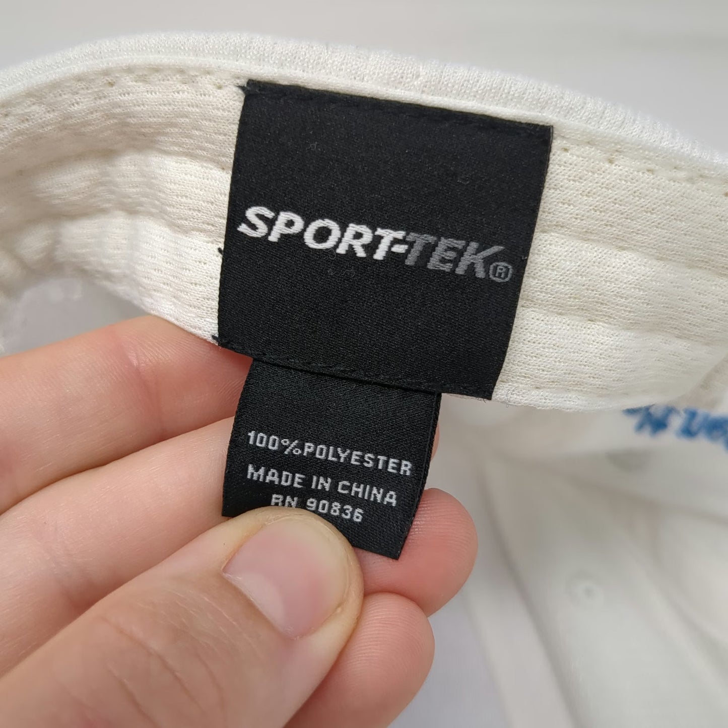 Sport-Tek Baseball Cap White One Size Embroidered Logo Hat Strapback Polyester