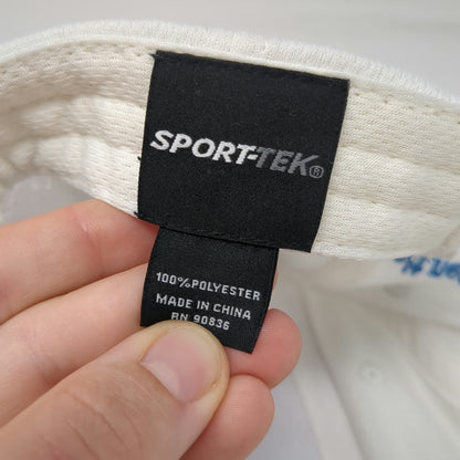 Sport-Tek Baseball Cap White One Size Embroidered Logo Hat Strapback Polyester
