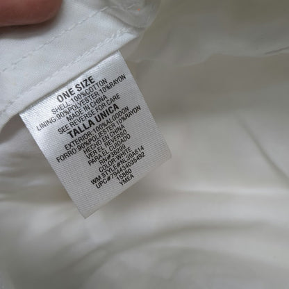 White Army Cap One Size Elastic Back Cotton Cadet Hat Plain Solid Flat Top
