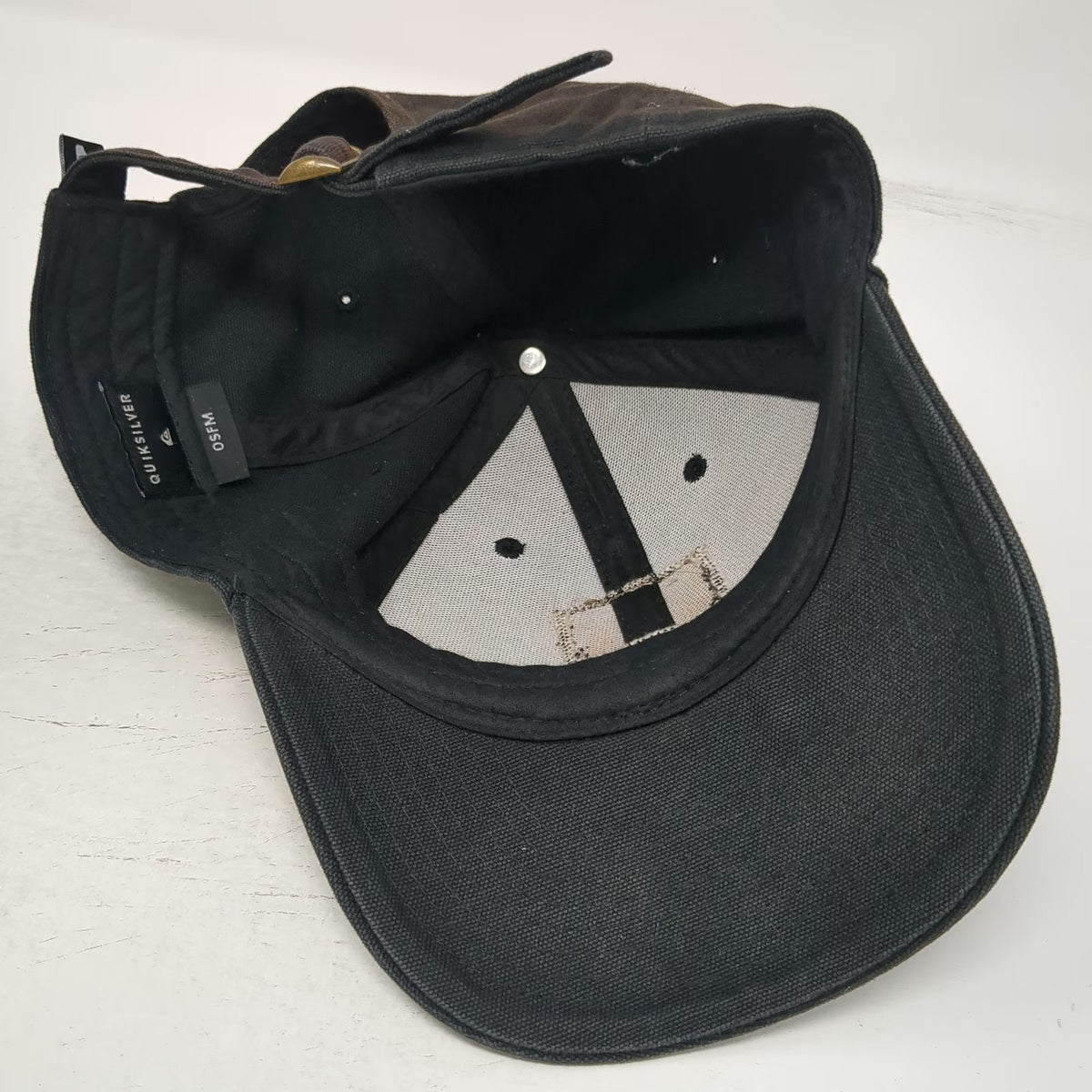 Quiksilver Baseball Cap Black One Size Canvas Patch Boardriding Hat Slideback