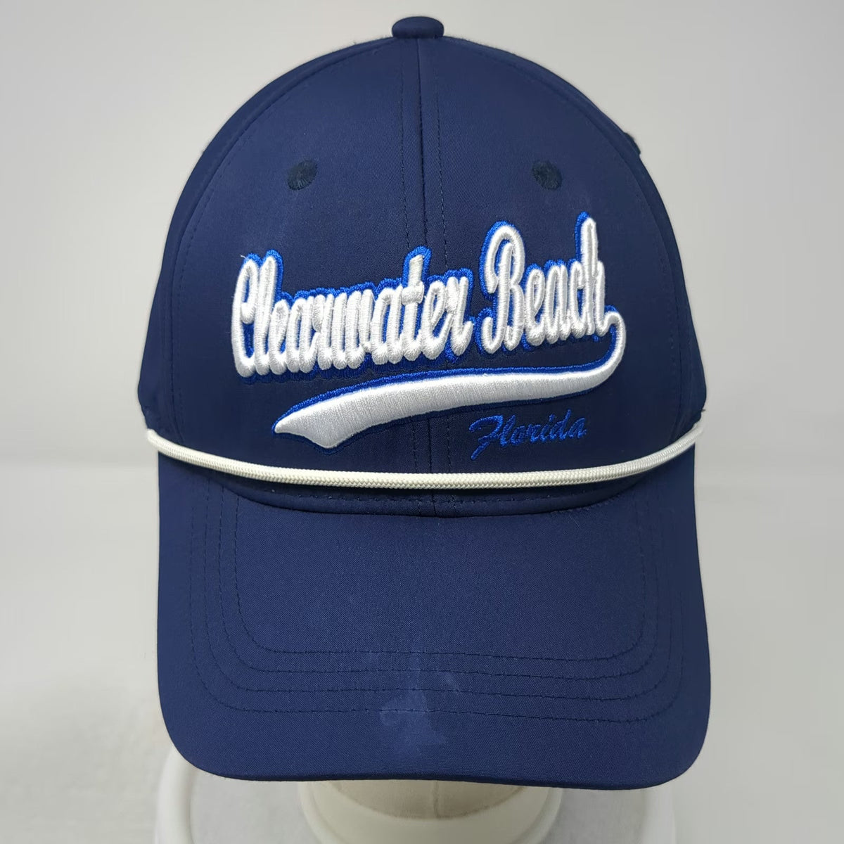 Free Style Baseball Cap Blue OSFM Strapback Clearwater Beach Florida Hat Rope