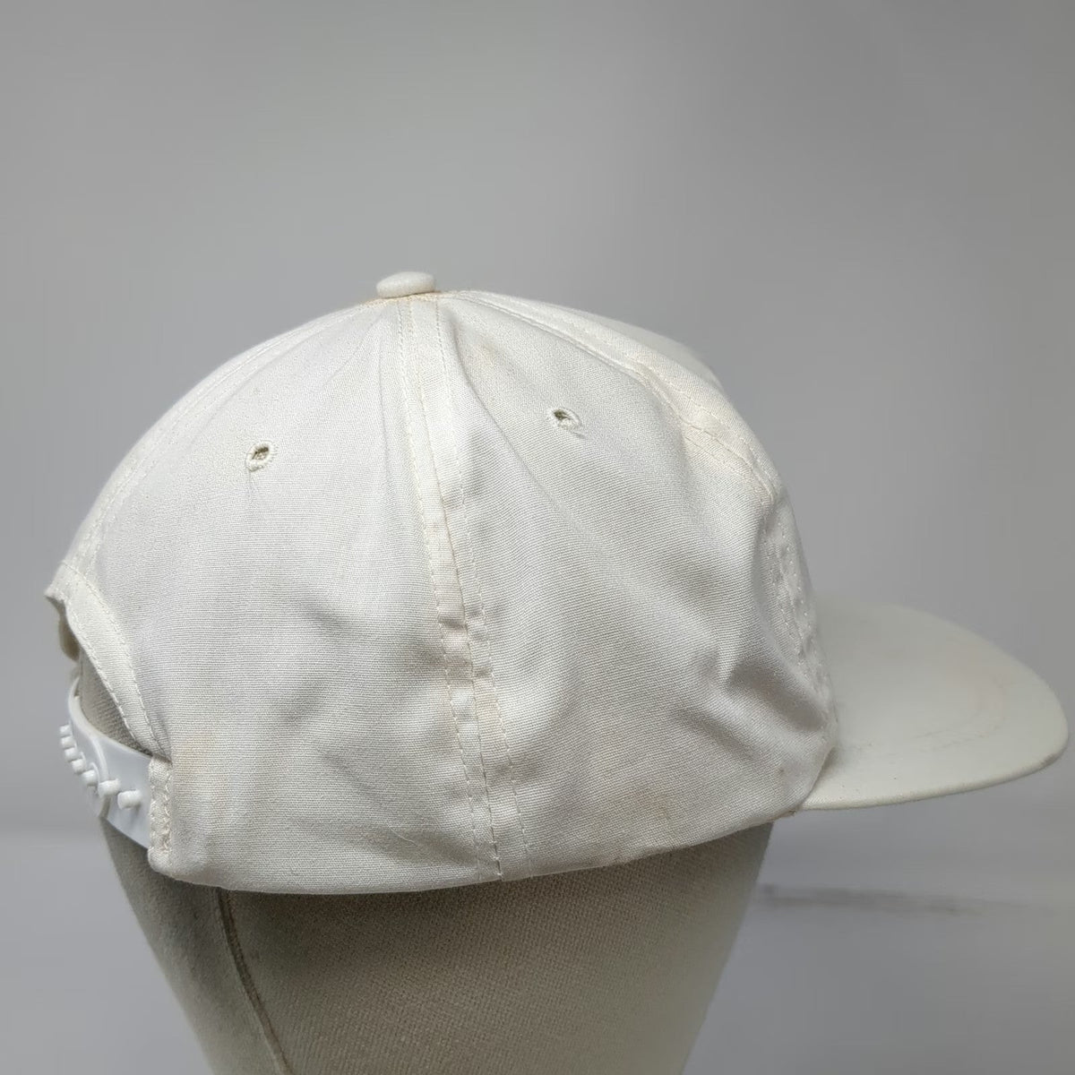 Cap America 5 Panel White 3M Red Logo Green Underbrim Snapback Hat Vintage