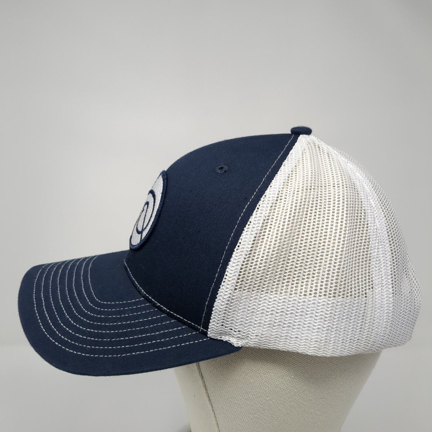 Richardson Snapback Mesh Back Trucker Hat Blue One Size Logo Patch