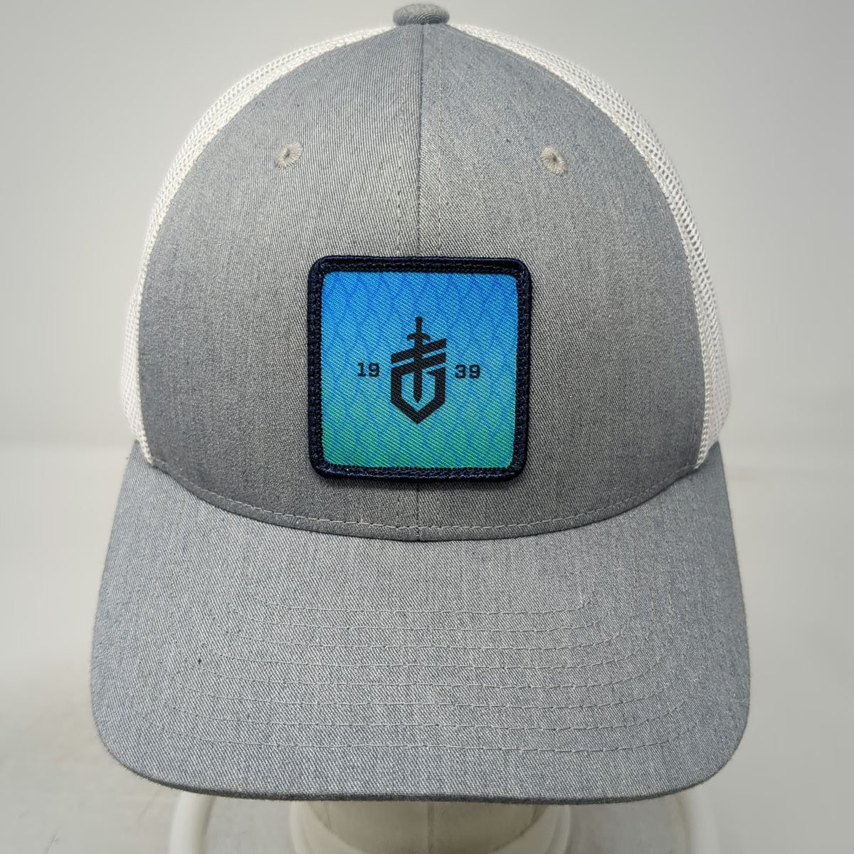 Gerber Trucker Hat Gray One Size Mesh Snapback Iridescent Logo Patch 1939