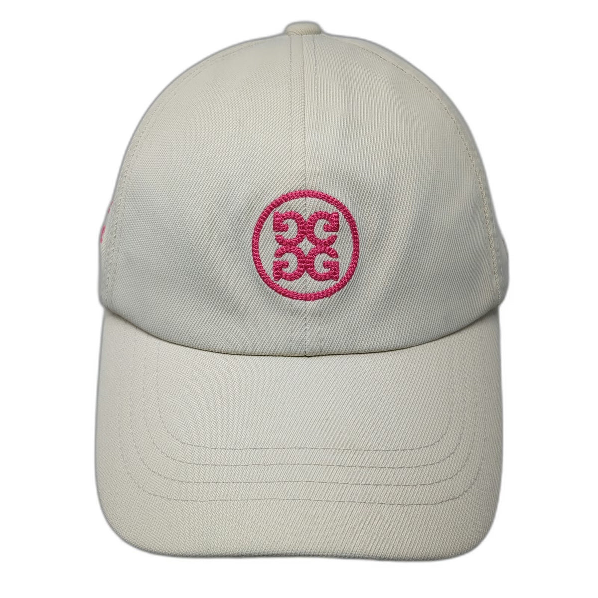 G/FORE Snapback Hat Beige One Size Pink Logo Nylon Golf Sport Cap Adjustable