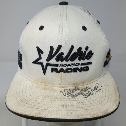 Valerie Thompson Racing Trucker Hat White One Size Signed Snapback Checkerboard