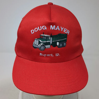 KC 5 Panel Red One Size Snapback Doug Mayer Trucking Rupert ID Green Brim Hat