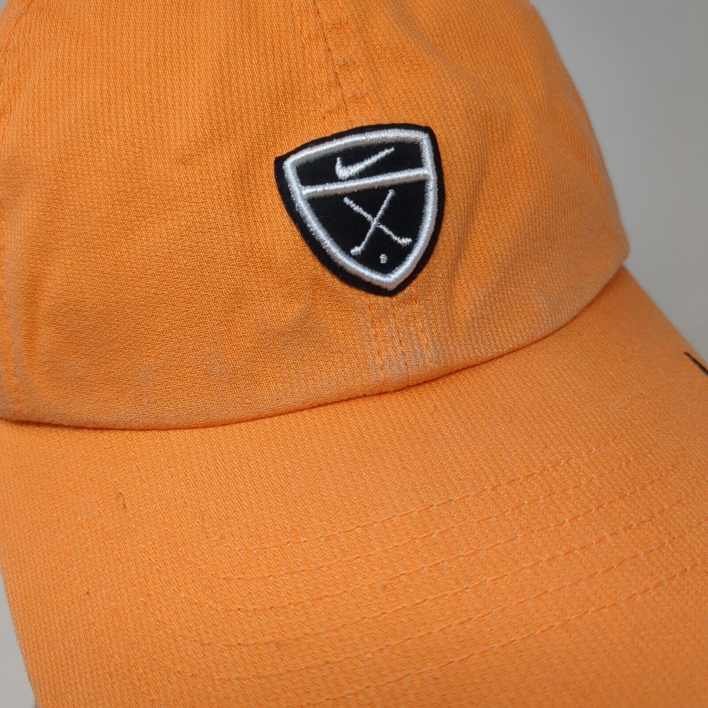 Nike Golf Strapback Hat Orange OSFA Adjustable Embroidered Swoosh Cotton