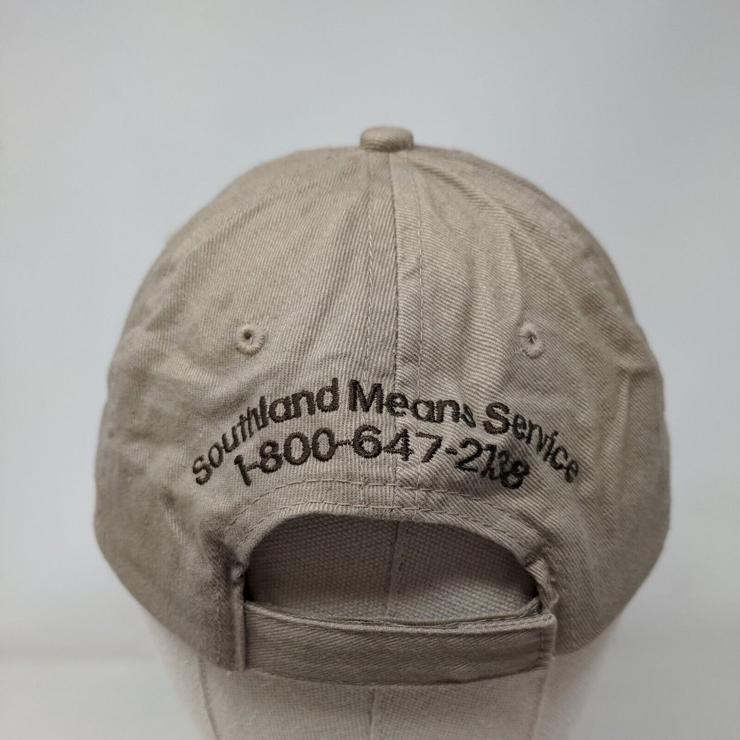 Southland Container Inc Strapback Hat Tan One Size Embroidered 6 Panel Chipola
