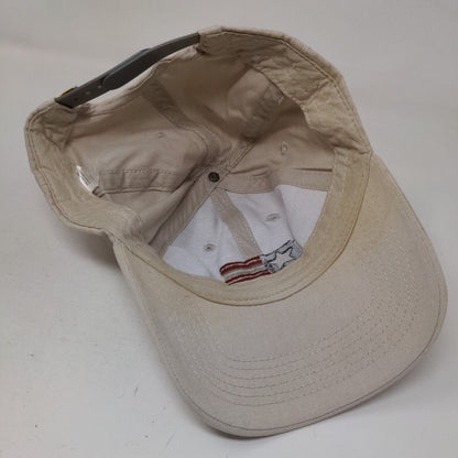 American Flag Snapback Hat Tan One Size Embroidered Life Is Good