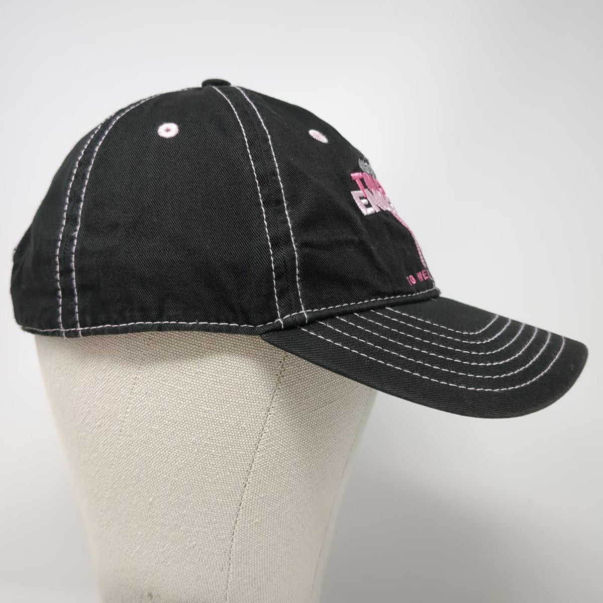 Wrangler Baseball Cap Black One Size Tough Enough To Wear Pink Ribbon Hat