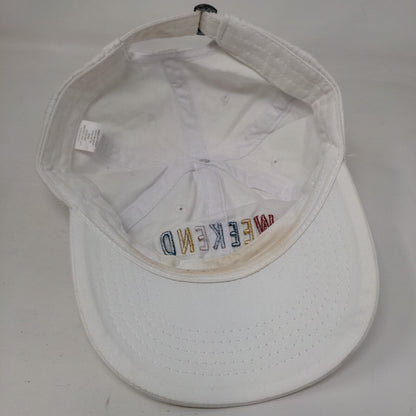 Weekend Slideback Hat White OSFM Adjustable Embroidered Vented Holes 6 Panel