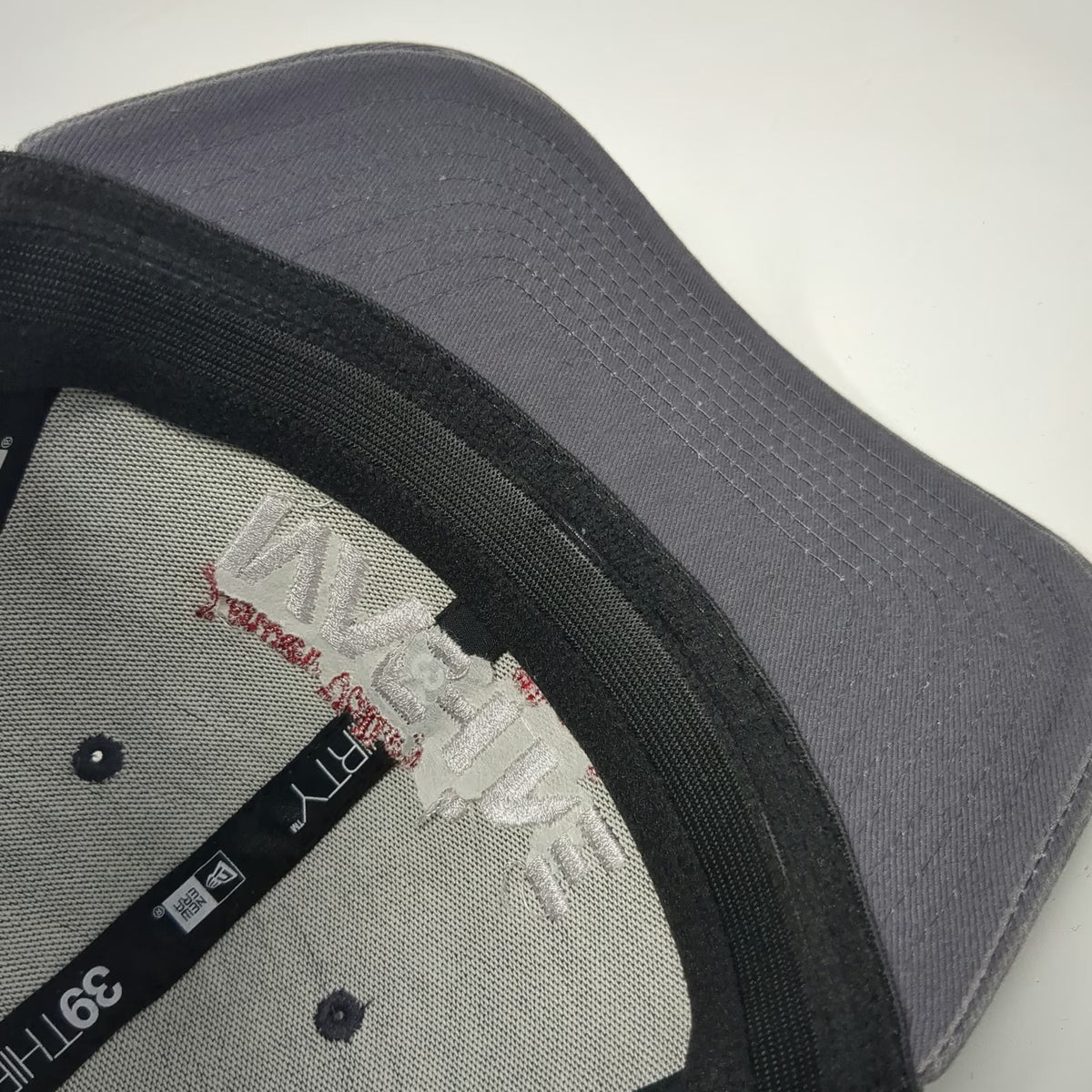 New Era Gray Baseball Cap M Lower Valley Machine Shop Mesh Stretch 39THIRTY Hat
