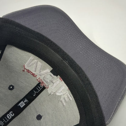 New Era Gray Baseball Cap M Lower Valley Machine Shop Mesh Stretch 39THIRTY Hat