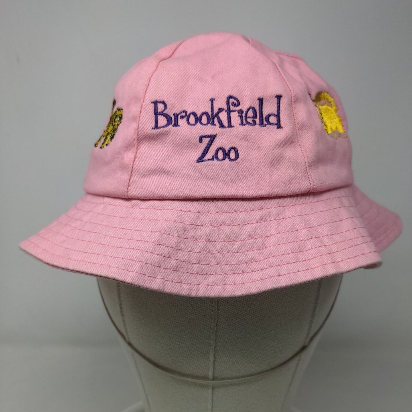 Chicago's Brookfield Zoo Girl's Bucket Hat Pink Size 53 CM Embroidered Logo