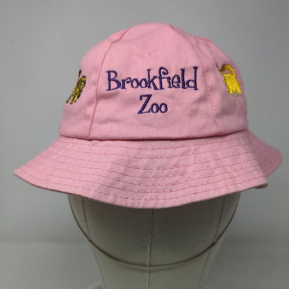 Chicago's Brookfield Zoo Girl's Bucket Hat Pink Size 53 CM Embroidered Logo