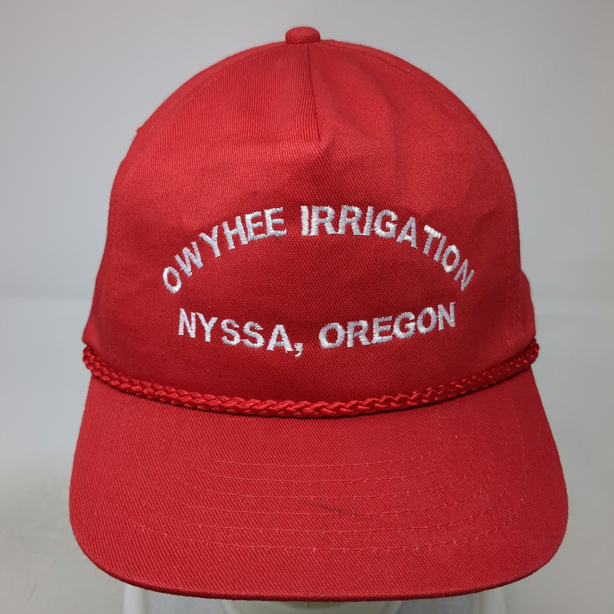 KC 5 Panel Red Hat One Size Owyhee Irrigation Nyssa Oregon Rope Snapback