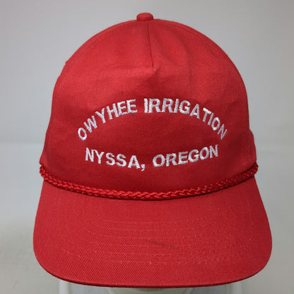 KC 5 Panel Red Hat One Size Owyhee Irrigation Nyssa Oregon Rope Snapback