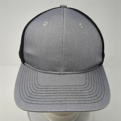 Port Authority Snapback Trucker Hat Gray One Size Adjustable Mesh Back Blank