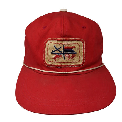 Unbranded Snapback Rope Hat Red One Size Adjustable Solid Patch Outdoor
